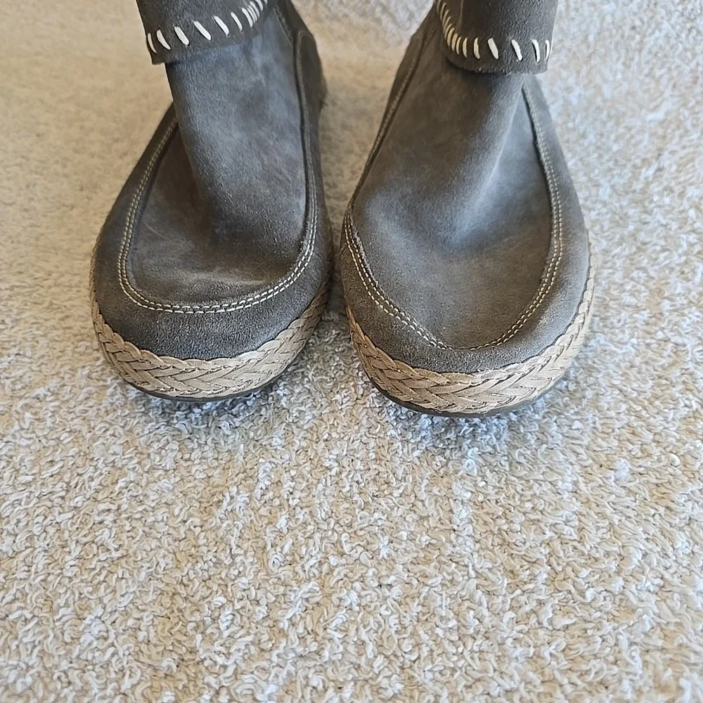UGG‎ Varney Women's Flat Ankle Boots Rear Zip Booties Slate Gray Suede Sz 8.5
